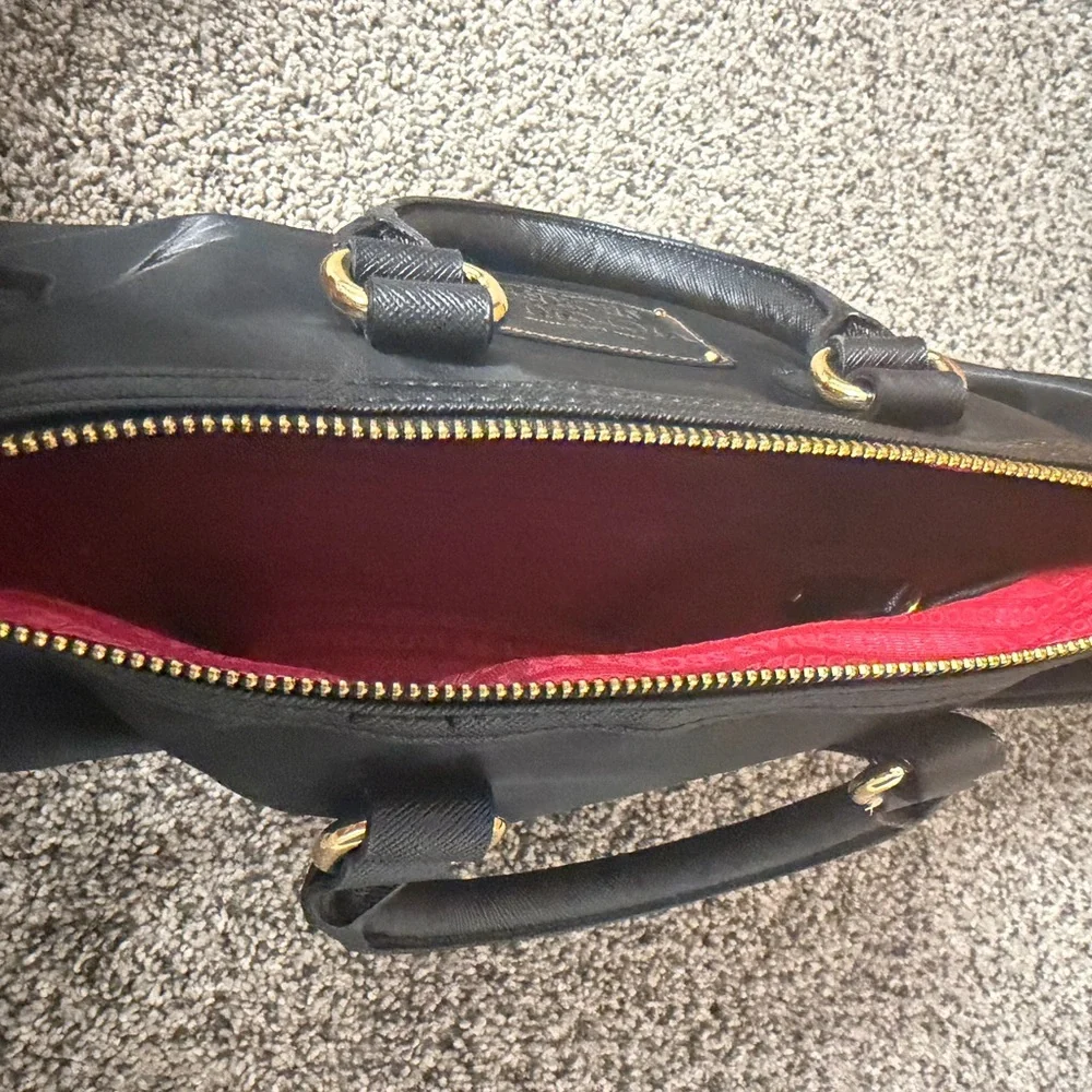 Victoria's Secret Black Satchel Handbag Pink Lining - Picture 2 of 5